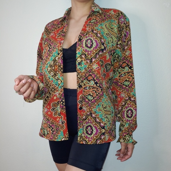 VINTAGE PAISLEY BUTTON-UP - Picture 1 of 2